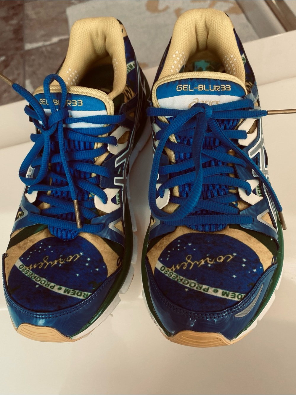 ASICS Multicolor Athletic Sneakers in Blue, Green & Tan